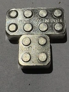 1.5 Oz Silver Monarch Precious Metals 1oz + 1/2oz LEGO blocks - Picture 1 of 3