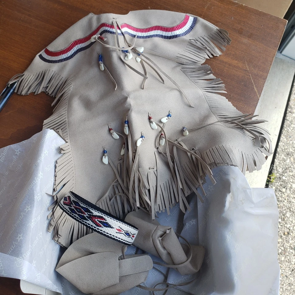 American Girl Beforever Kaya Deerskin Dress Outfit Shoes Belt 3pc