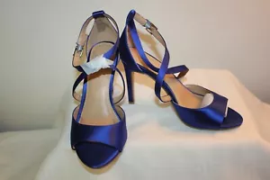 New Apt. 9 Women's Size 5.5 Blue Satin High Heel Sandal Shoes w/ box - Picture 1 of 7