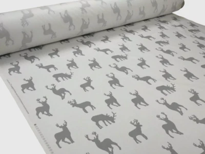 5 metres of STAG DESIGN Quality Cotton Fabric STAG SILVER by Prestigious - Image 1 of 4