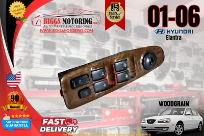 Interruptor de ventana eléctrica del lado del conductor Hyundai Elantra 2001-2006 fabricante original de fábrica grano de madera Foto 1 de 4