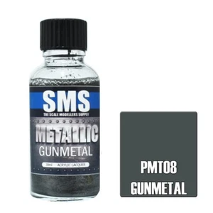 Pintura modelo plástico SMS laca acrílica metálica serie PMT08 Gunmetal 30 ml - Imagen 1 de 5