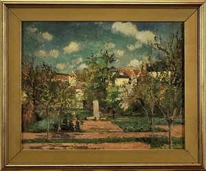 Camille Pissarro Giardino in Piena Luce Sole Tela Riproduzione Stampa Incorniciata - Foto 1 di 9