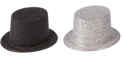 Adults Glitter Sequin Tall Top Hat VICTORIAN LINCOLN RINGMASTER Fancy Dress UK - Image 1 of 3