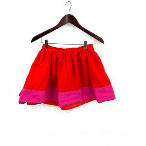 Kate Spade GAP colorblock red pink a-line linen blend party skirt 10 girls