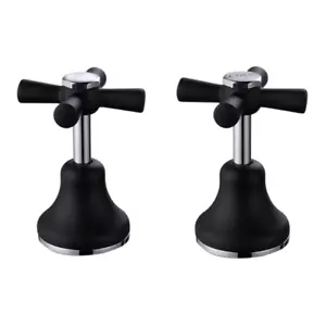Shaw & Mason Matte Black Basin Top Assembly Tap Handles Jumper Valve Spindles - Picture 1 of 1