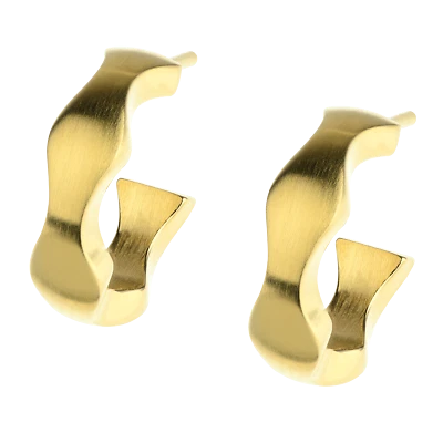 Ernstes Design Evia Ohrringe Creolen E577 Edelstahl vergoldet Halbcreolen - Bild 1 von 3