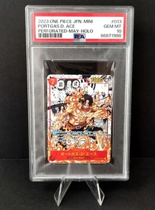 One Piece Japanese OP02-013 Promo Mini Holo Portgas D. Ace PSA 10 - Foto 1 di 3