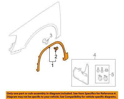 VW VOLKSWAGEN OEM Front Fender-Wheel Well Flare Arch Molding Left 5N0854731B9B9 - Image 1 of 2