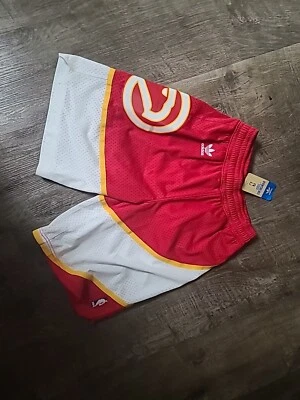 Vtg 2000s Adidas Atlanta Hawks Nba Soul Retro Logo Sewn Team Shorts Red S Nwt - Image 1 of 4