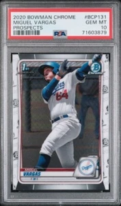 2020 Bowman Chrome Miguel Vargas 1st Bowman Chrome #BCP131 PSA 10 - Bild 1 von 2