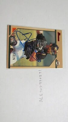 1996 Bowman Marcus Jensen signed BASEBALL CARD - Image 1 of 3