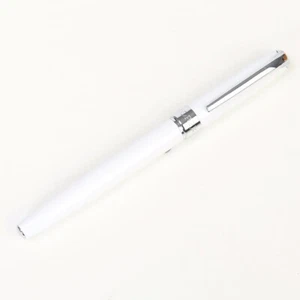 Pluma Estilográfica Morejoy MJ-200 Blanca Mediana 0,5 mm Plumín Cromado Borde Oficina Pluma #JP - Imagen 1 de 9