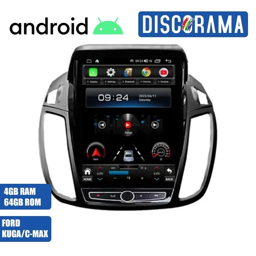 AUTORADIO ANDROID 4/64GB FORD KUGA E C-MAX 2013-2018 STEREO AUTO STILE TESLA - Immagine 1 di 1