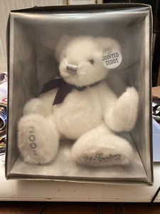 DAN DEE TEDDY BEAR 2001 century first edition jointed box White plush stuffed - Picture 1 of 5