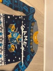 Holiday Gamer Sweater Dreidel Blue Size Extra Small Boys NWT - Picture 1 of 7