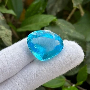 47.8 Carat Natural Sky Blue Topaz Heart Shape Eye Clean Single Loose Gemstone - Picture 1 of 3