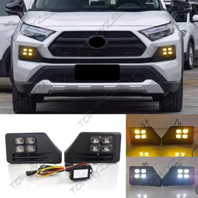 For 2019-2024 Toyota RAV4 LED DRL Daytime Running Light Fog Lamp Turn Signal 2p - Image 1 of 4
