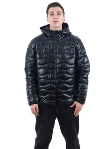 EA7 MEN'S QUILTED DOWN JACKET WAVE EMPORIO ARMANI art. 6DPB47 PNHTZ - 1200 BLACK - Picture 1 of 11