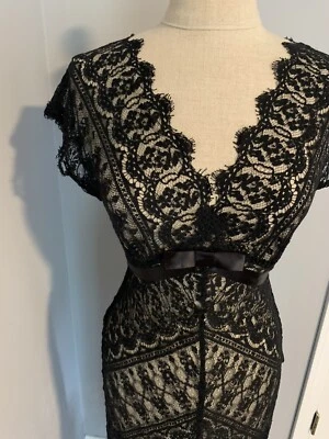 Vestido Gótico Vintage Años 90 Victoriano Negro Encaje Satinado Lazo Vampiro Boho Y2K Foto 1 de 4