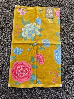 NEU Pip Studio Gästehandtuch 30x50 Cm Good Evening Yellow Gelb Handtuch Frottee  - Bild 1 von 4