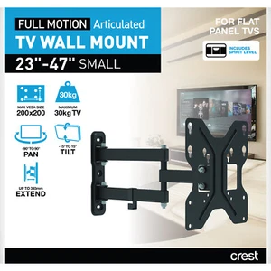 Crest Small Full Motion TV Wall Mount for 23" to 47" inch Screens/Tilt Upto 30KG - Picture 1 of 3