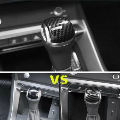 Para Audi Q3 2019-2023 Fibra de Carbono Interior Perilla de Cambio Decoración Cubierta Borde Foto 1 de 4