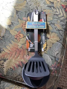 Cook's Corner 5 Piece Kitchen Utensil Set Color: Black Stainless Steel - Picture 1 of 6