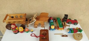 LOTTO GIOCHI ANTICHI LEGNO treno BRIO JOKARI JUNIOR MATRIOSKA CAVALLO GRU anelli - Foto 1 di 8