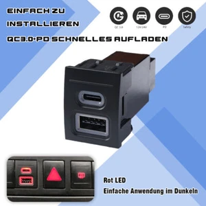 Auto Steckdoes QC3.0 Dual USB Ladegerät Buchse Für VW Polo 2004-2009 DC 12V-24V - Picture 1 of 13