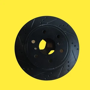 Disc Brake Rotor-Brake Rotor - Drilled And Slotted - Black Rear Left DFC #452 - Foto 1 di 8