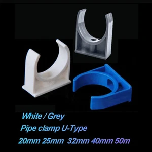 Clips de tuyau en PVC 20 mm 25 mm 32 mm 40 mm 50 mm support de pince blanc gris fixe - Photo 1/12