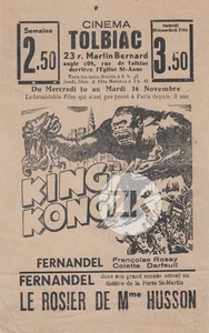 KING KONG Tract Fay WRAY Fernandel Husson GORILLE Cinéma Paris Flyer 1936 - Picture 1 of 1