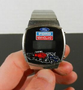 Vintage Ford New Holland Tractors Advertising Digital Wrist Watch