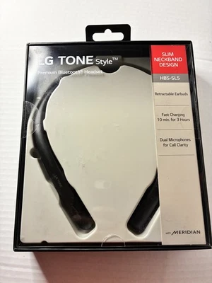 Oem LG Tone Style HBS-SL5 Fast Charging Bluetooth   Headset Black  open box - Image 1 of 4