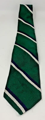 Gap Green/White/Black Striped Tie 100% Silk - Image 1 of 3
