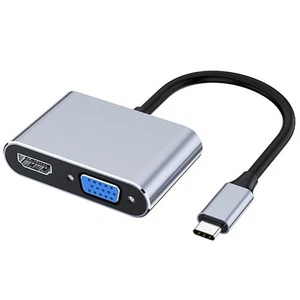 USB C zu VGA Multiport Adapter 4K Typ C USB-C HUB Video Projektoren Konver1502 - Bild 1 von 6