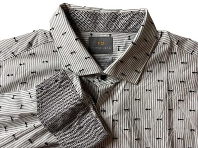 Camisa social masculina Thomas Dean 2XL branca punho flip manga longa botão para cima - Imagem 1 de 4