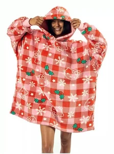 Hello Kitty Christmas Hoodie Blanket Holiday Print NWT - Picture 1 of 5