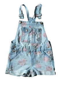 Jordache Girls 4-5 Xs Jean Bin Overalls. Floral Denim Print. - Picture 1 of 7