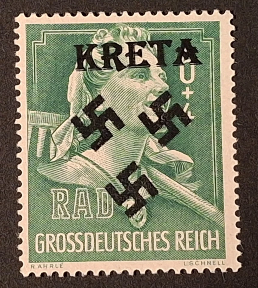 Alemania Segunda Guerra Mundial propaganda sobreimpresión CRETA en 6 + 4 Rpf Reich Servicio Laboral UMM Foto 1 de 1