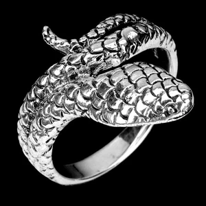 925 Sterling Silver Ring Cobra Gemstone Jewelry Size 8 - Picture 1 of 13