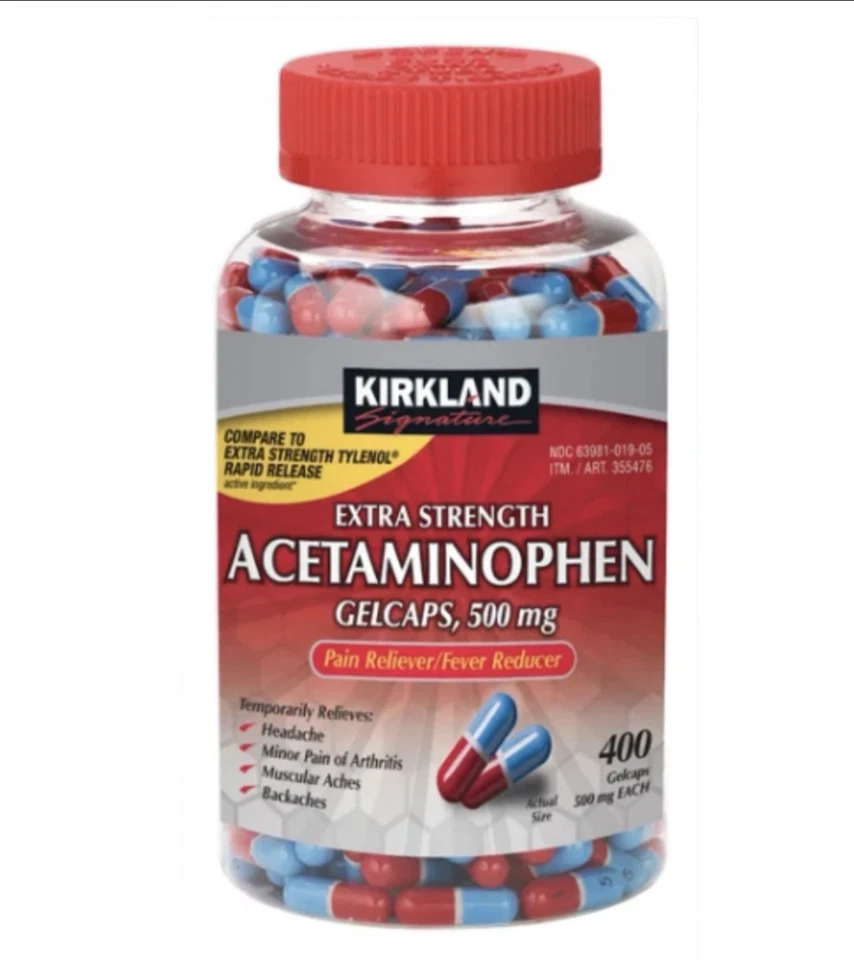 Kirkland Signature Acetaminophen Rapid Release Extra Strength 500mg 400 Gelcaps - Image 1 of 1