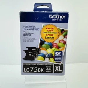 Brother LC75BK XL inchiostro nero cartuccia originale Brother OEM nuova SCAD 08/2025 - Foto 1 di 3