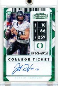 Contenders Draft Picks 2020 - Justin Herbert - RC Cracked Ice Ticket automático/23 - Imagen 1 de 2