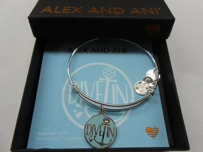 Alex And Ani Taucher IN Armband Farbe Infusion Glänzend Silber Nwtbc - Bild 1 von 4
