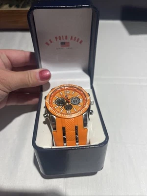 U.S. Polo Assn. Sport Men's US9285 Orange and Silver-tone Watch  - Image 1 of 4