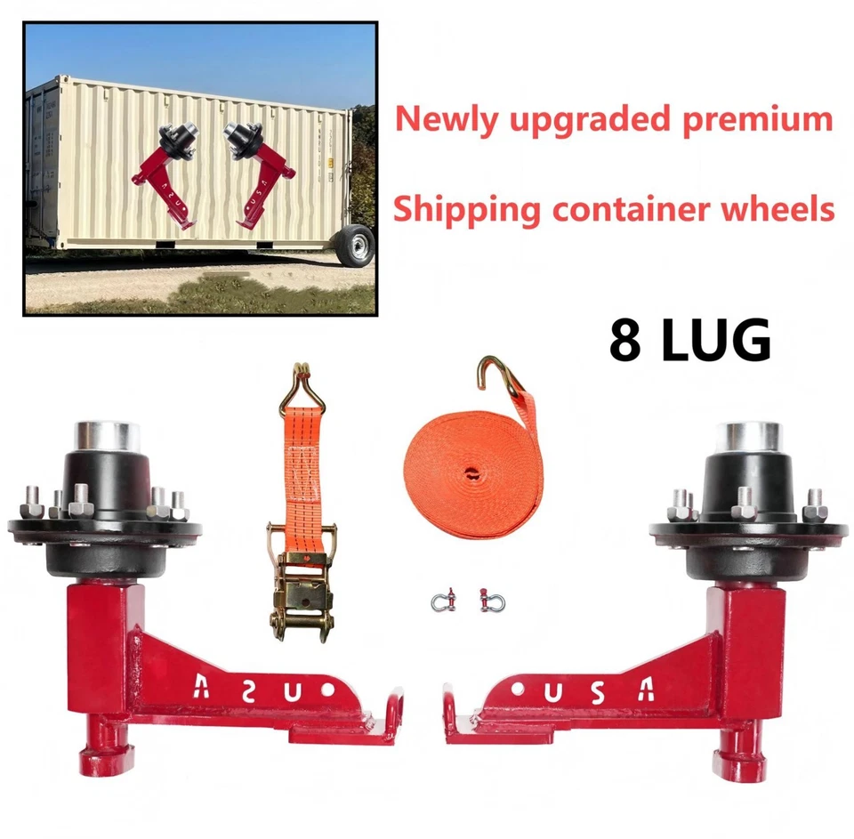 New upgrade superior Shipping Container Wheels/8x6.5 Lug/Container mobile Kits - Image 1 of 4