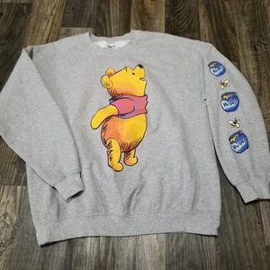 Disney Sweatshirt Damen Winnie Puuh Honigtöpfe Rundhals groß grau Fleece - Bild 1 von 10