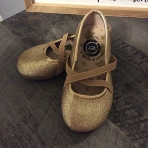Livie & Luca Niñas Niños Dorado Brillo Sin Cordones Ballet Planos Zapatos de Vestir 5 - Imagen 1 de 5